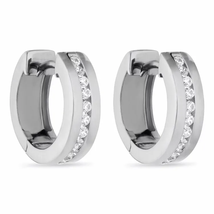 15 mm valkoinen zirkoni rengas musta rodinoitu hopea