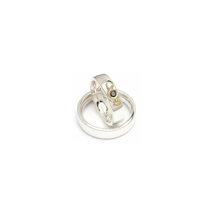 Vihkisormukset rs of scandinavia hopea ja kulta 0,05 ct