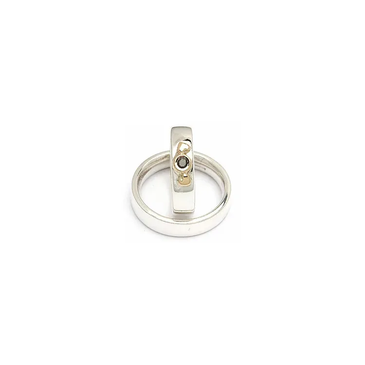Vihkisormukset rs of scandinavia hopea ja kulta 0,05 ct