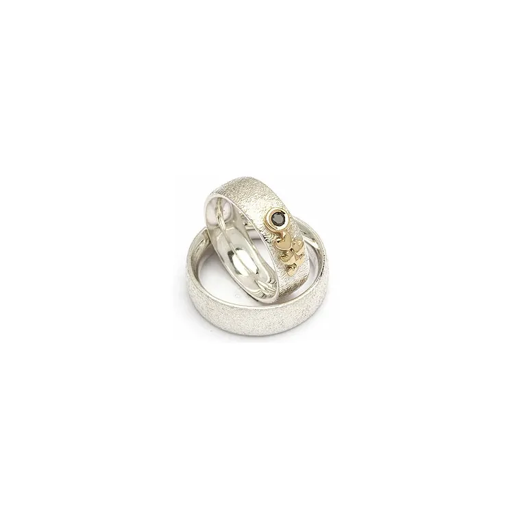 Vihkisormukset rs of scandinavia hopea ja kulta 0,05 ct
