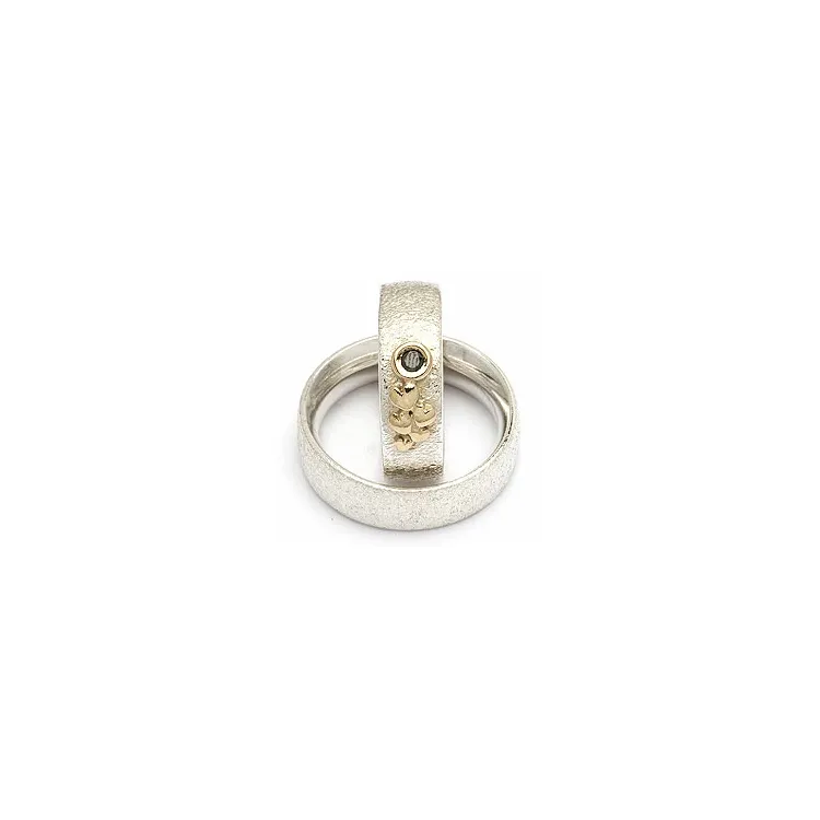 Vihkisormukset rs of scandinavia hopea ja kulta 0,05 ct