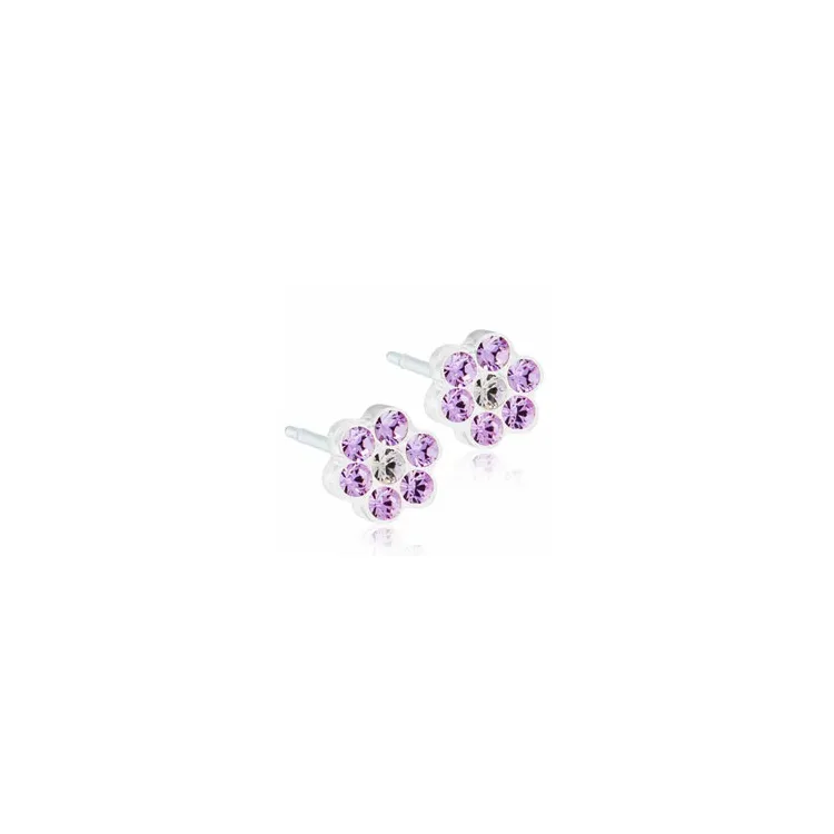 Blomdahl kukka korvarenkaat muovia lila swarovski kristallia valkoinen swarovski kristallia