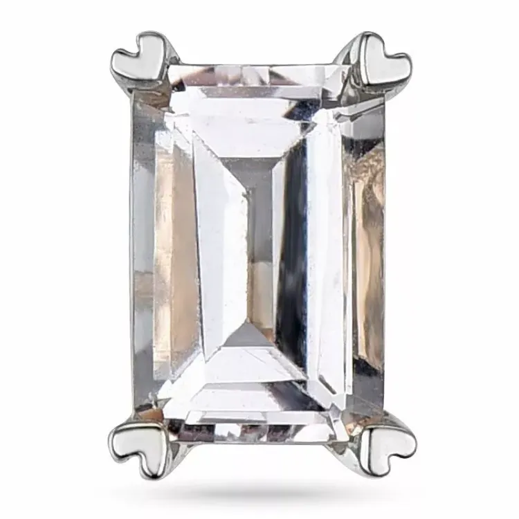 Neliskulmainen morganite riipus 14 karaatti valkokultaa 0,55 ct