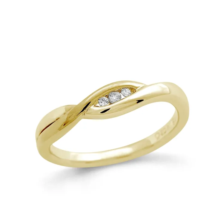 Timanttisormus 9 karaatin kultaa 0,04 ct