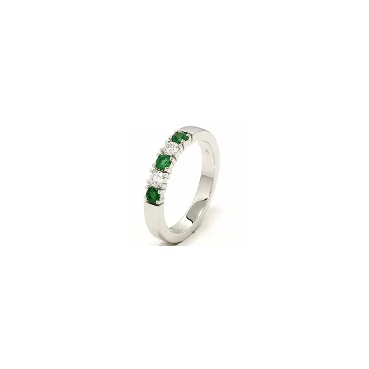 voimakkaat smaragdi alianssisormus 14 karaatin valkokultaa 2 x 0,10 ct 0,36 ct