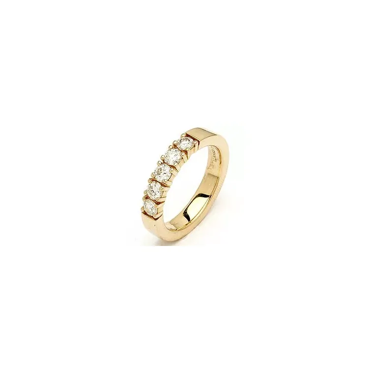 Alianssisormus 14 karaatin kultaa 5 x 0,15 ct