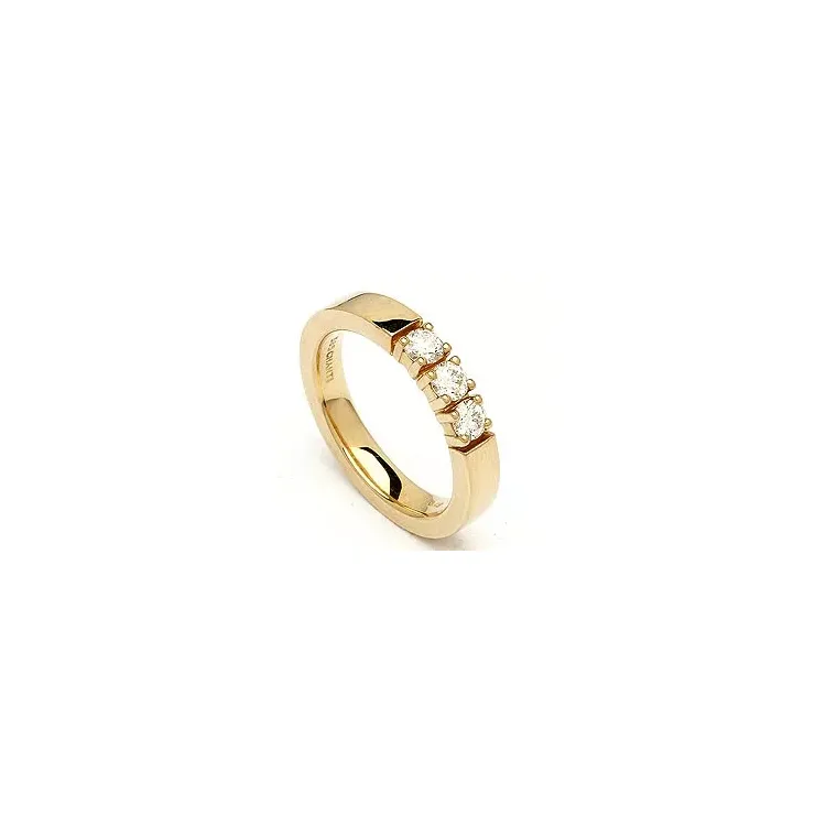 alianssisormus 14 karaatin kultaa 3 x 0,15 ct