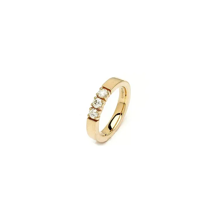 alianssisormus 14 karaatin kultaa 3 x 0,15 ct