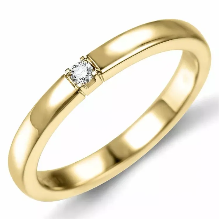 kultaa alianssisormus 14 karaatin kultaa 0,03 ct
