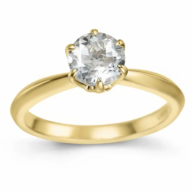 kvartsi solitaire-sormus 14 karaatin kultaa 0,95 ct