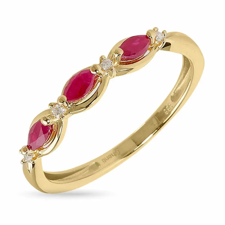 rubiini sormus 14 karaatin kultaa 0,032 ct