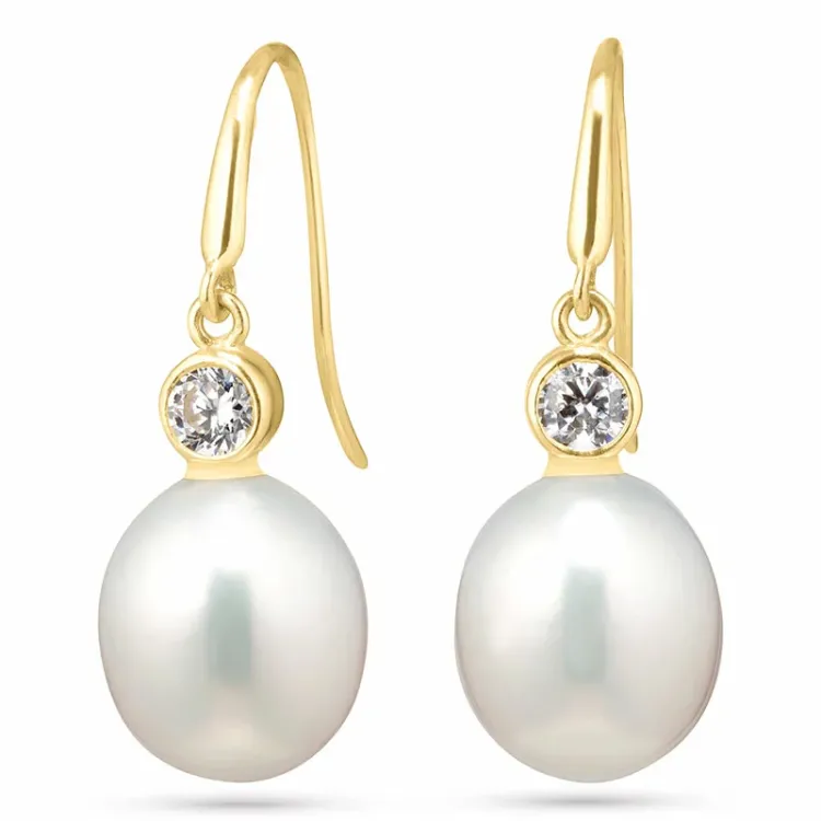 korvarenkaat 9 karaatin kultaa kanssa zirkoni - Gold Collection