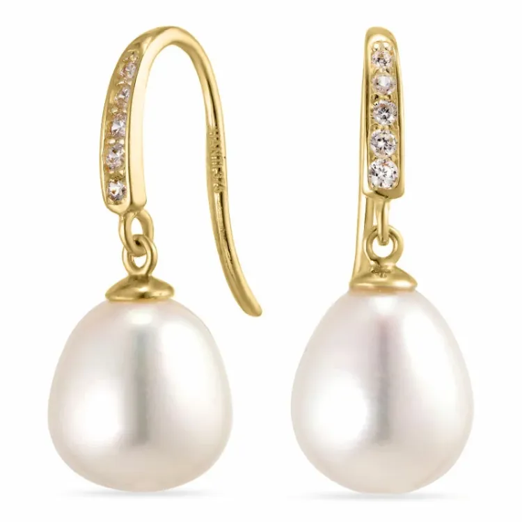 korvarenkaat 9 karaatin kultaa kanssa zirkoni - Gold Collection