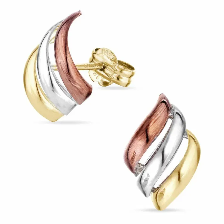 korvarenkaat 9 karaatin tav valko ja punakulta - Gold Collection