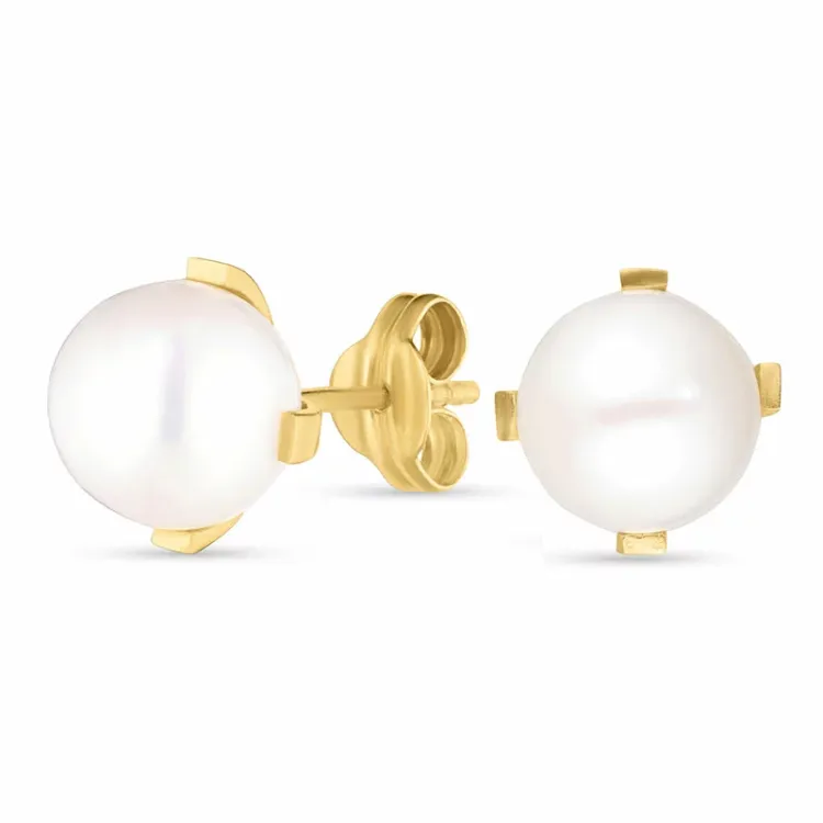 8,5 mm pyöreitä korvarenkaat 9 karaatin kultaa kanssa  - Gold Collection