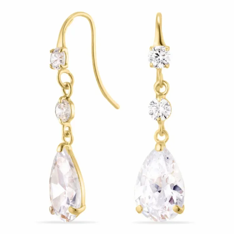 pisara korvarenkaat 9 karaatin kultaa kanssa zirkoni - Gold Collection