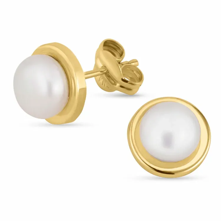 8 mm helmikorvakorut  9 karaatin kultaa kanssa  - Gold Collection