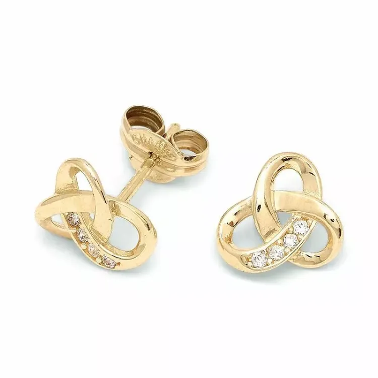 aitoja kultaa nappikorvakorut 9 karaatin kultaa kanssa zirkoni - Gold Collection
