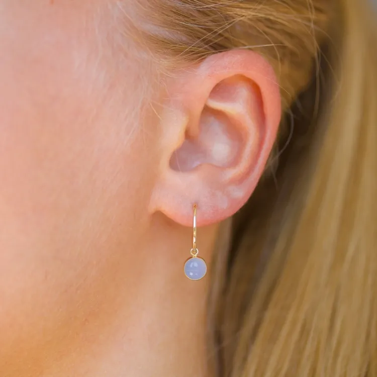 12,5 mm sininen rengas 9 karaatin kultaa kanssa synteettinen kalcedoni - Gold Collection