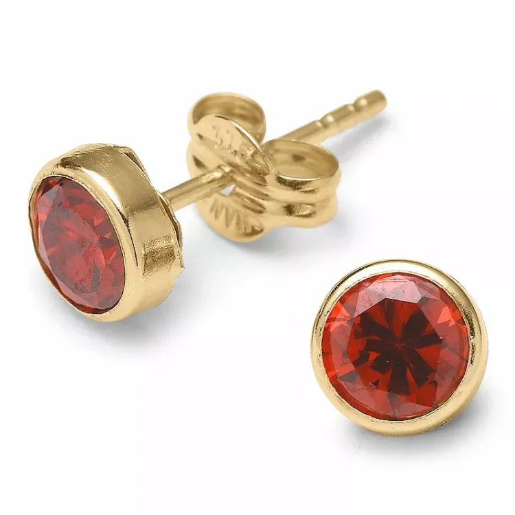 pyöreitä nappikorvakorut 9 karaatin kultaa kanssa zirkoni - Gold Collection