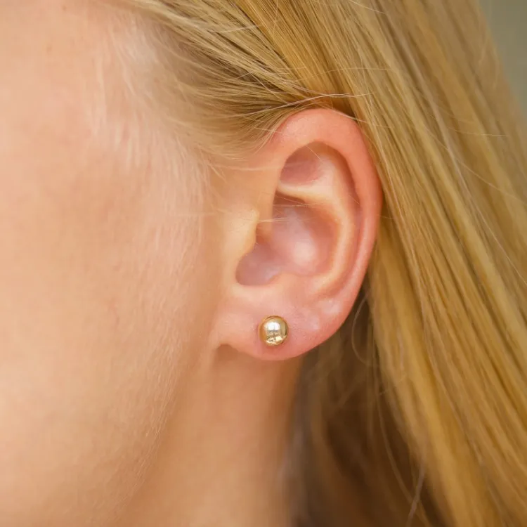 6 mm kuula korvarenkaat 9 karaatin kultaa - Gold Collection