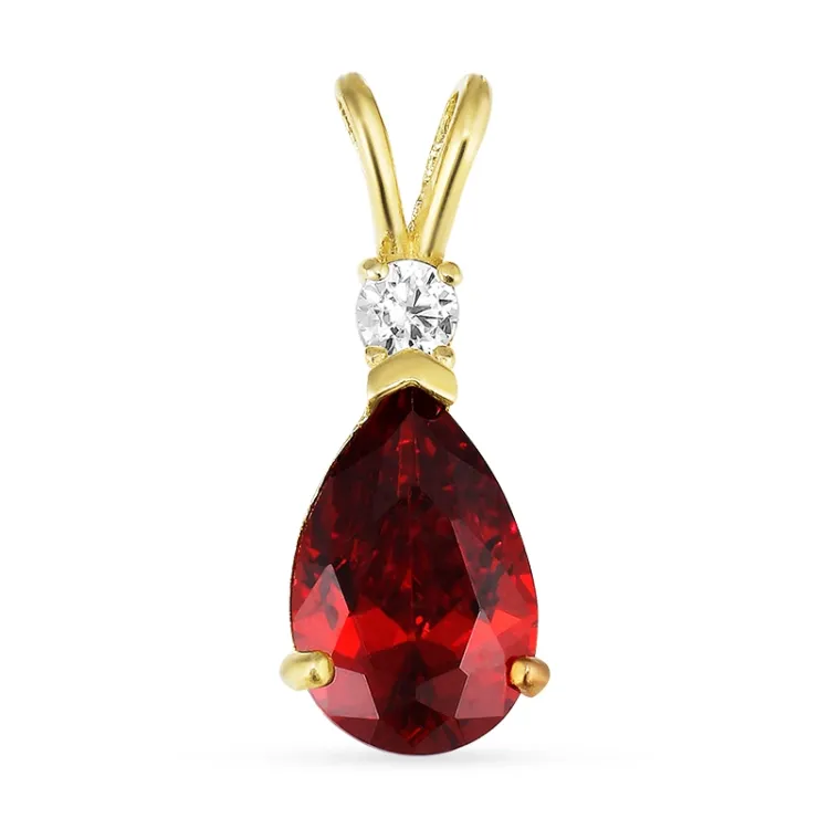 pisara punainen riipus  9 karaatin kultaa - Gold Collection