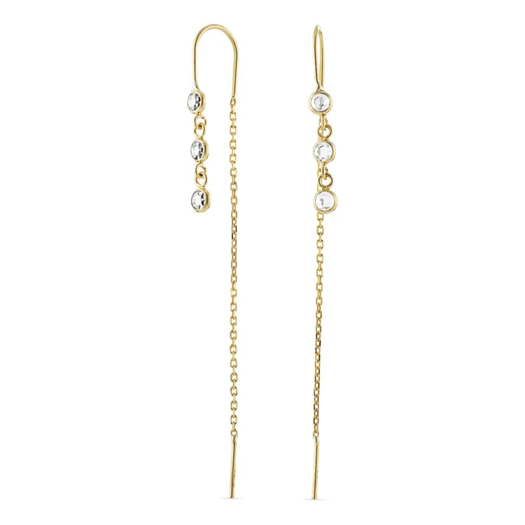 ketjukorvakorut 9 karaatin kultaa kanssa zirkoni - Gold Collection
