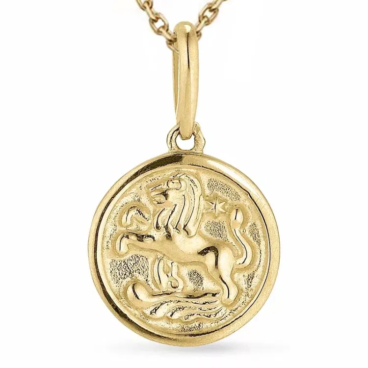 tähtikuvio leijona kaulaketju kullattua hopeaa riipus 9 karaatin kultaa - Gold Collection