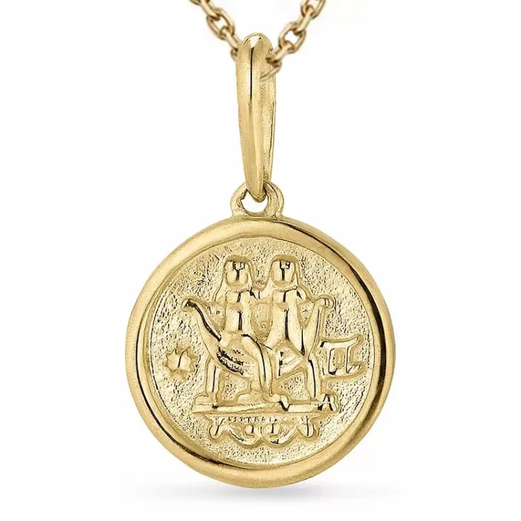 tähtikuvio kaksoset kaulaketju kullattua hopeaa riipus 9 karaatin kultaa - Gold Collection