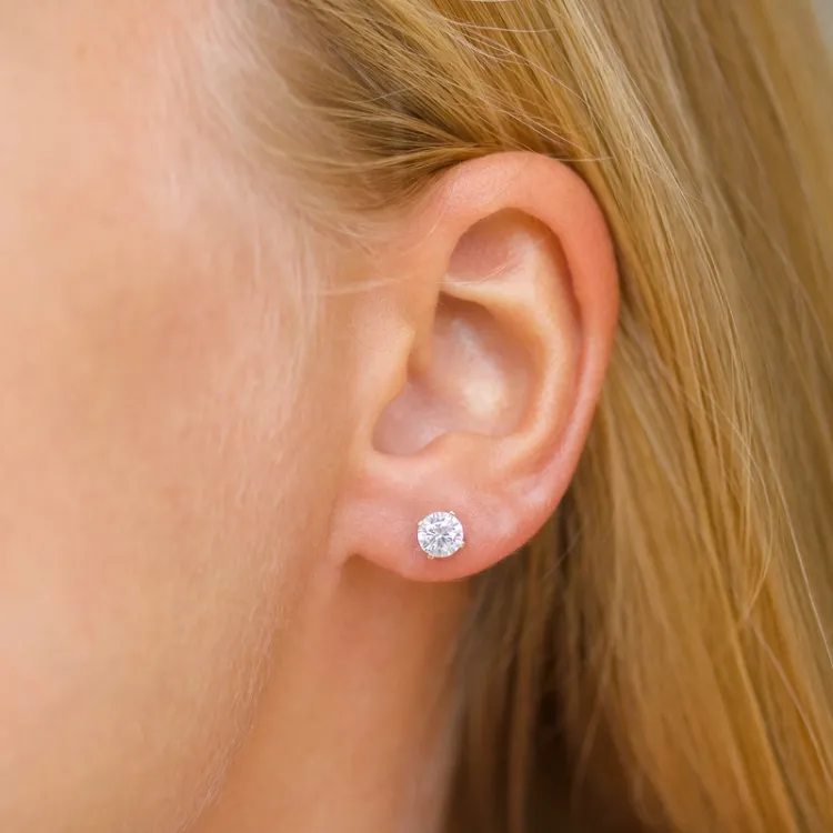 5 mm pyöreitä korvarenkaat 14 karaatin kultaa kanssa zirkoni - Gold Collection