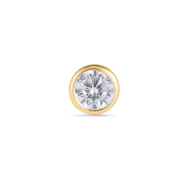1/2 paria 3 mm korvarenkaat 14 karaatin kultaa kanssa zirkoni - Gold Collection