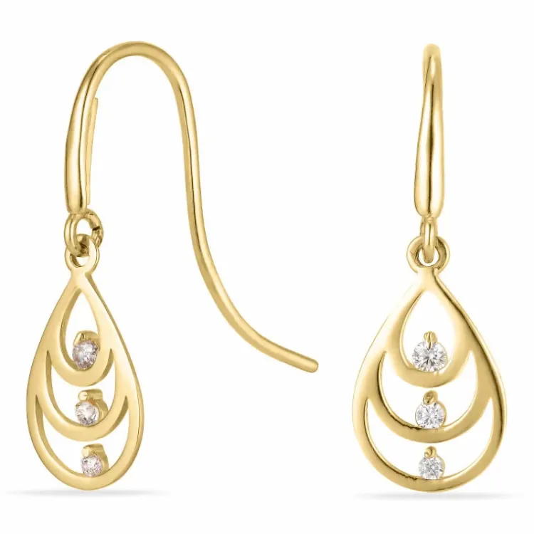 pisara kultakorvakorut 14 karaatin kultaa kanssa zirkoni - Gold Collection