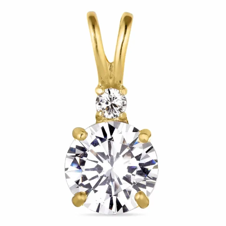 valkoinen zirkoni riipus  14 karaatin kultaa - Gold Collection