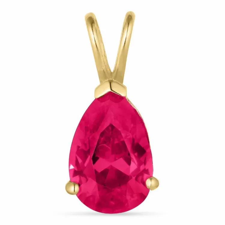 pisara synteettinen rubiini kultaa riipus  14 karaatin kultaa - Gold Collection