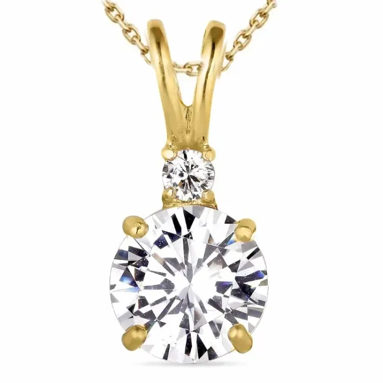 zirkoni kaulaketju kullattua hopeaa riipus 14 karaatin kultaa - Gold Collection