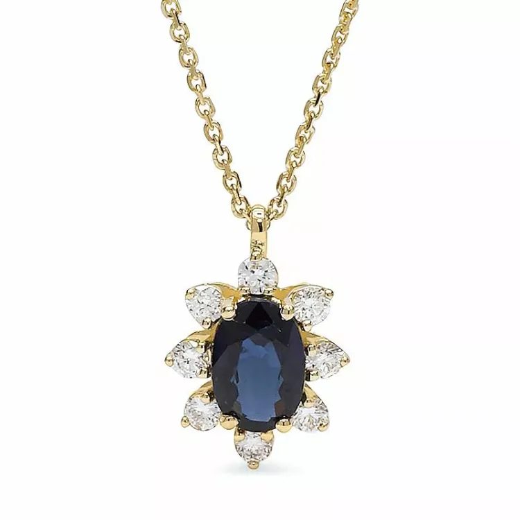 Safiiri riipus kaulakoru 14 karaatti kultaa 0,14 ct 0,60 ct