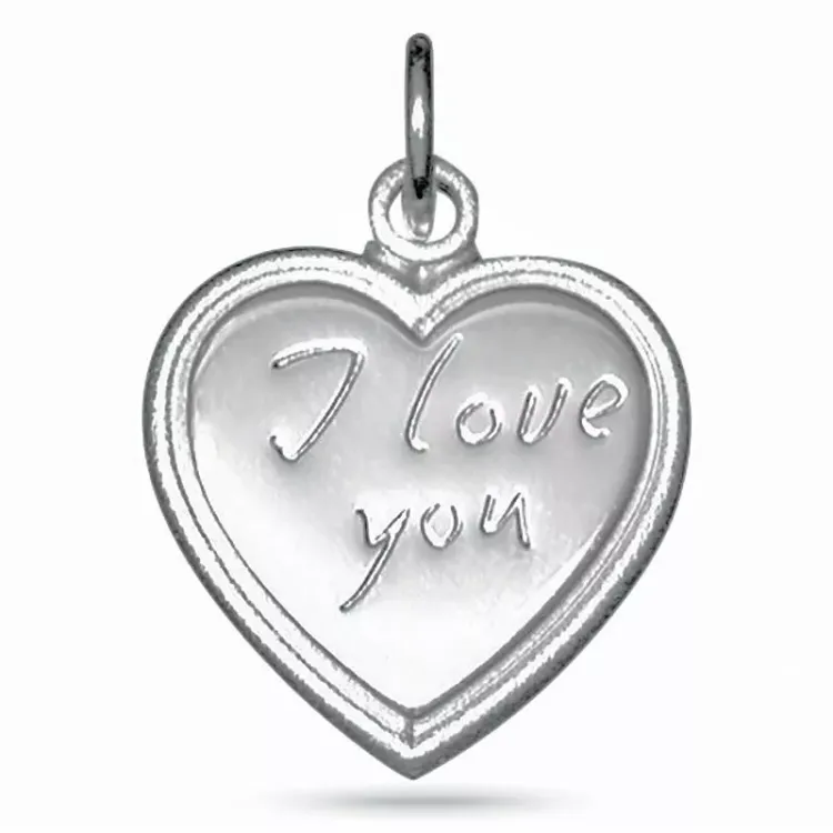 sydän I love you riipus hopeaa