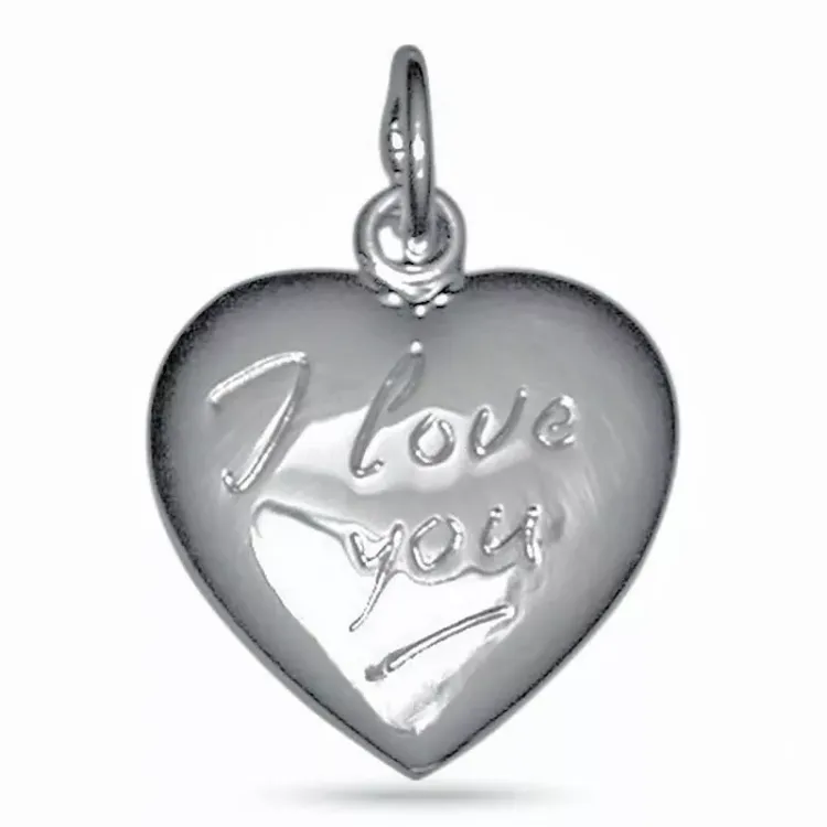sydän I love you riipus hopeaa