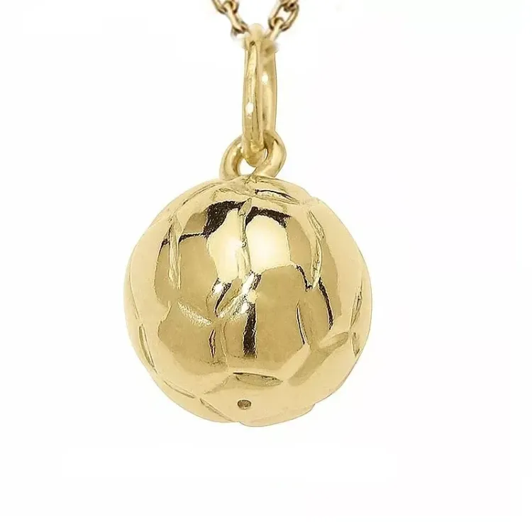 kiiltävä jalkapallo riipus  8 karaatin kultaa - Gold Collection