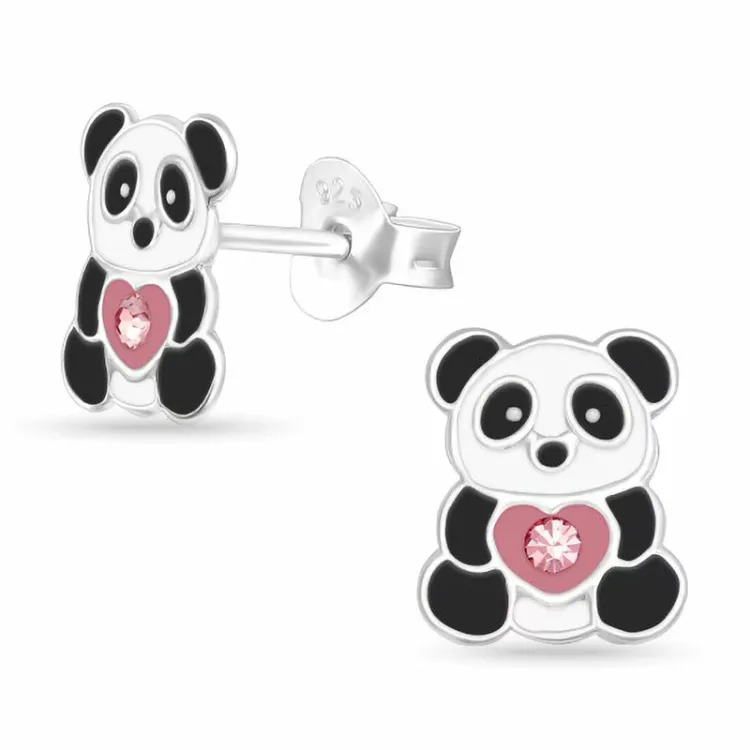panda nappikorvakorut  hopea - Little Ones