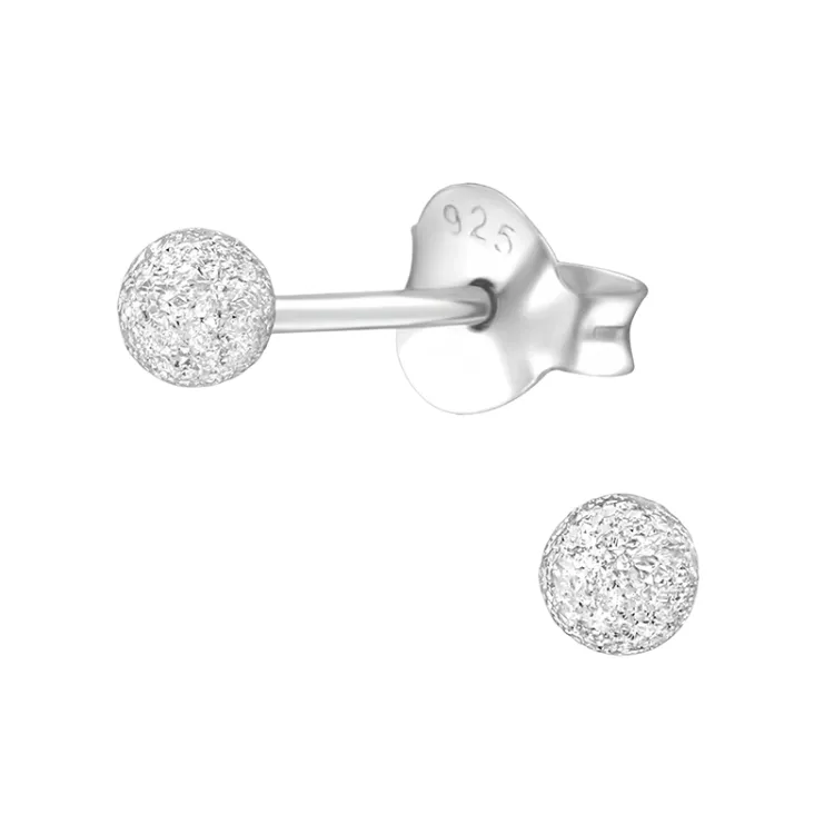 3 mm kuula nappikorvakorut hopea