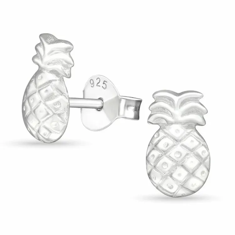 aitoja ananas korvarenkaat  hopeaa - Little Ones