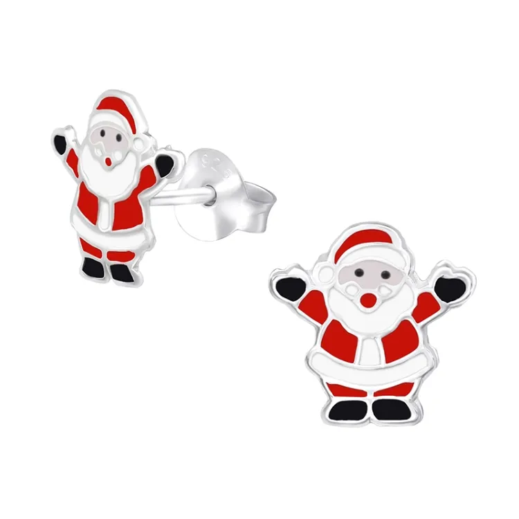 joulupukki nappikorvakorut  hopeaa - Little Ones