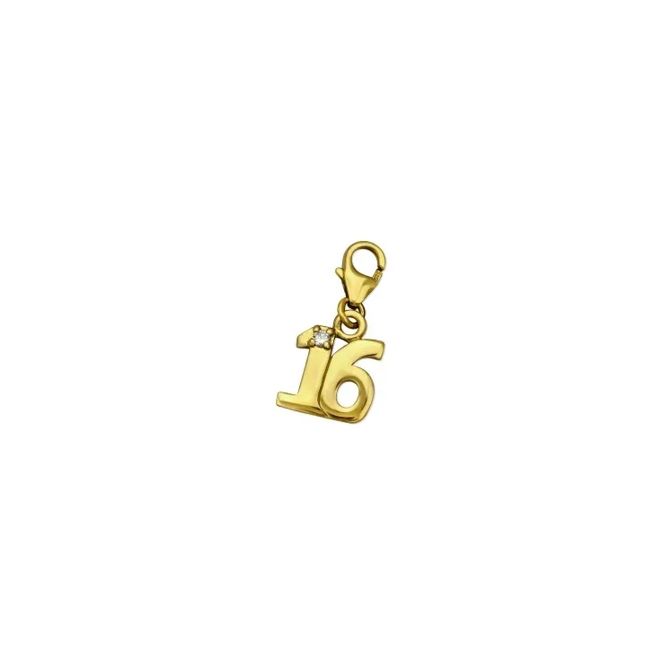 16 charms riipus kullattua hopeaa