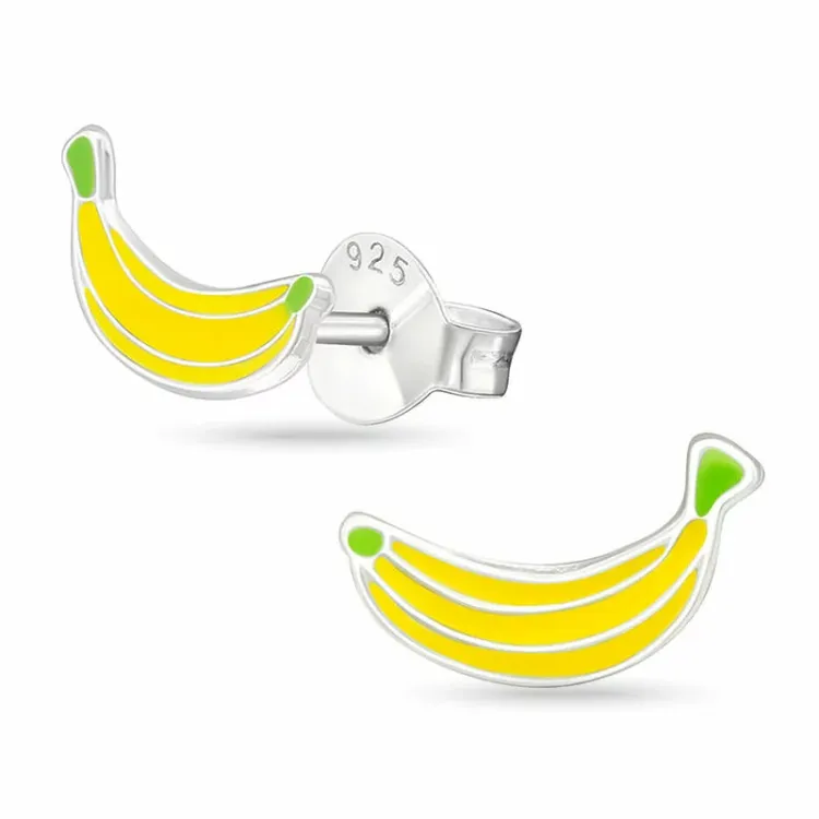 banaan keltainen korvarenkaat  hopea - Little Ones
