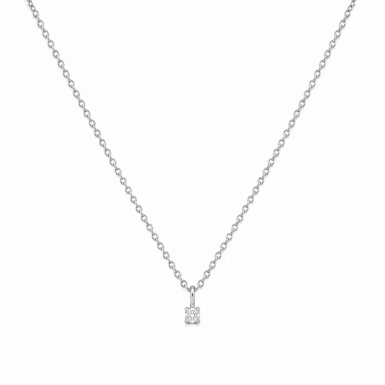 lab grown timantti riipus jossa on ketju 925 karaatti hopea 0,062 ct