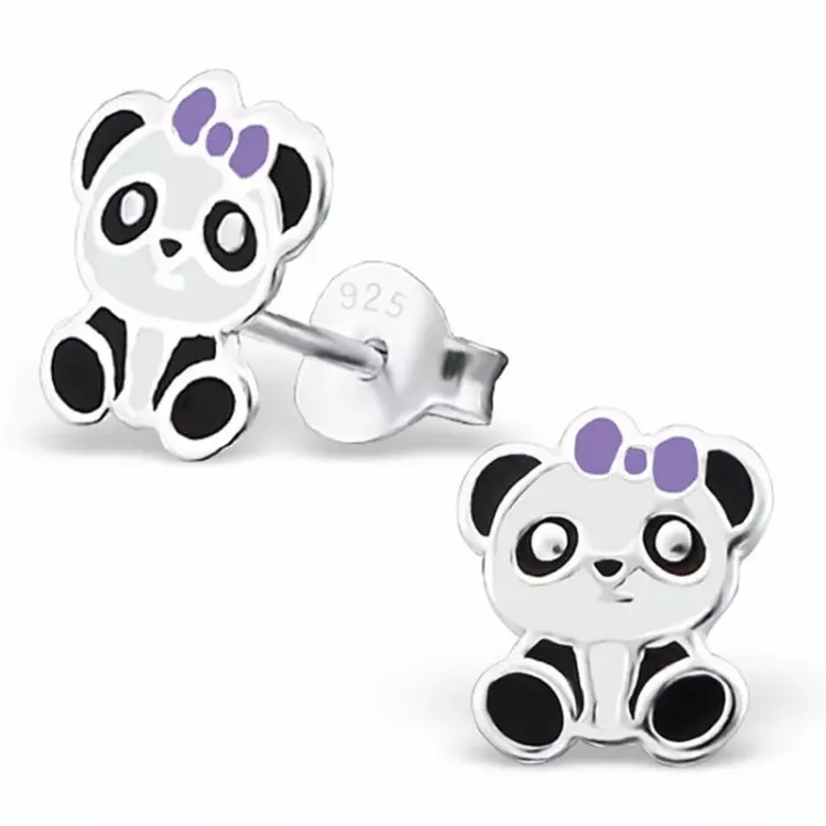 panda korvarenkaat  hopea - Little Ones