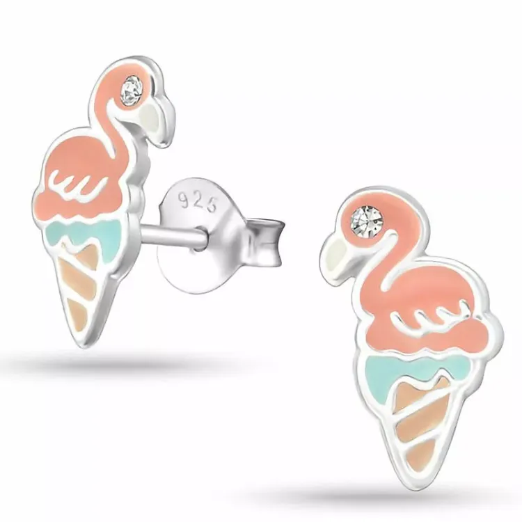 flamingo korvarenkaat hopea - Little Ones