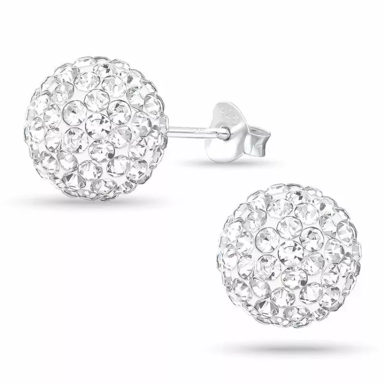 10 mm pallo nappikorvakorut  hopea