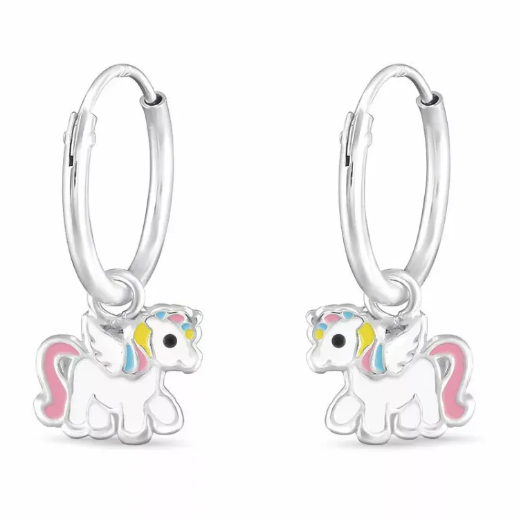 12 mm hevosia rengas  hopeaa - Little Ones